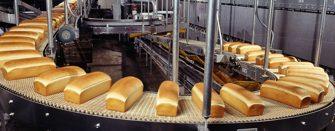 Baking bread at commercial bakery in Batesville, Arkansas, USA