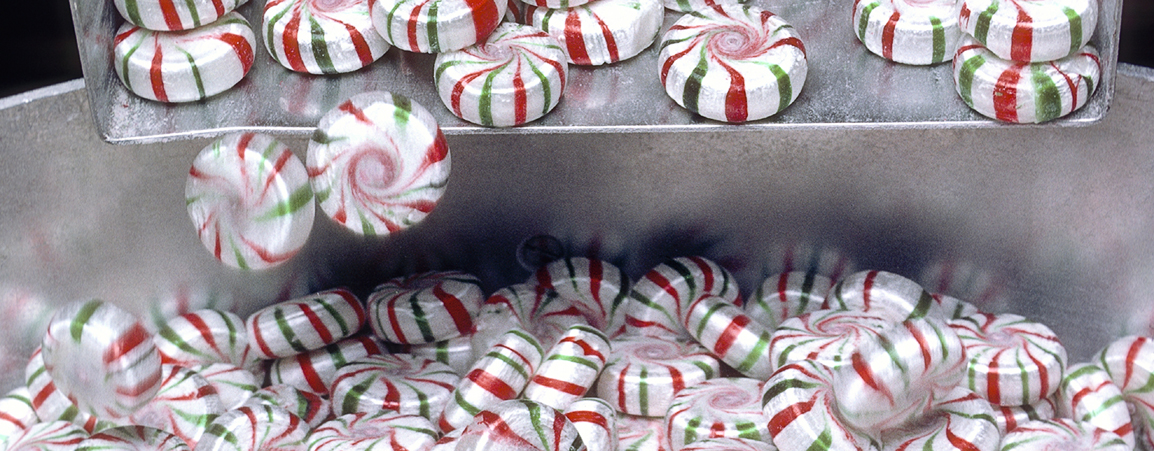 Peppermint candy manufacturing, Brock Candy Company, Chattanooga, Tennessee, USA